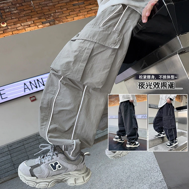 儿童装春季工装裤男童春夏休闲裤中大童春款工装裤洋气潮酷潮8645