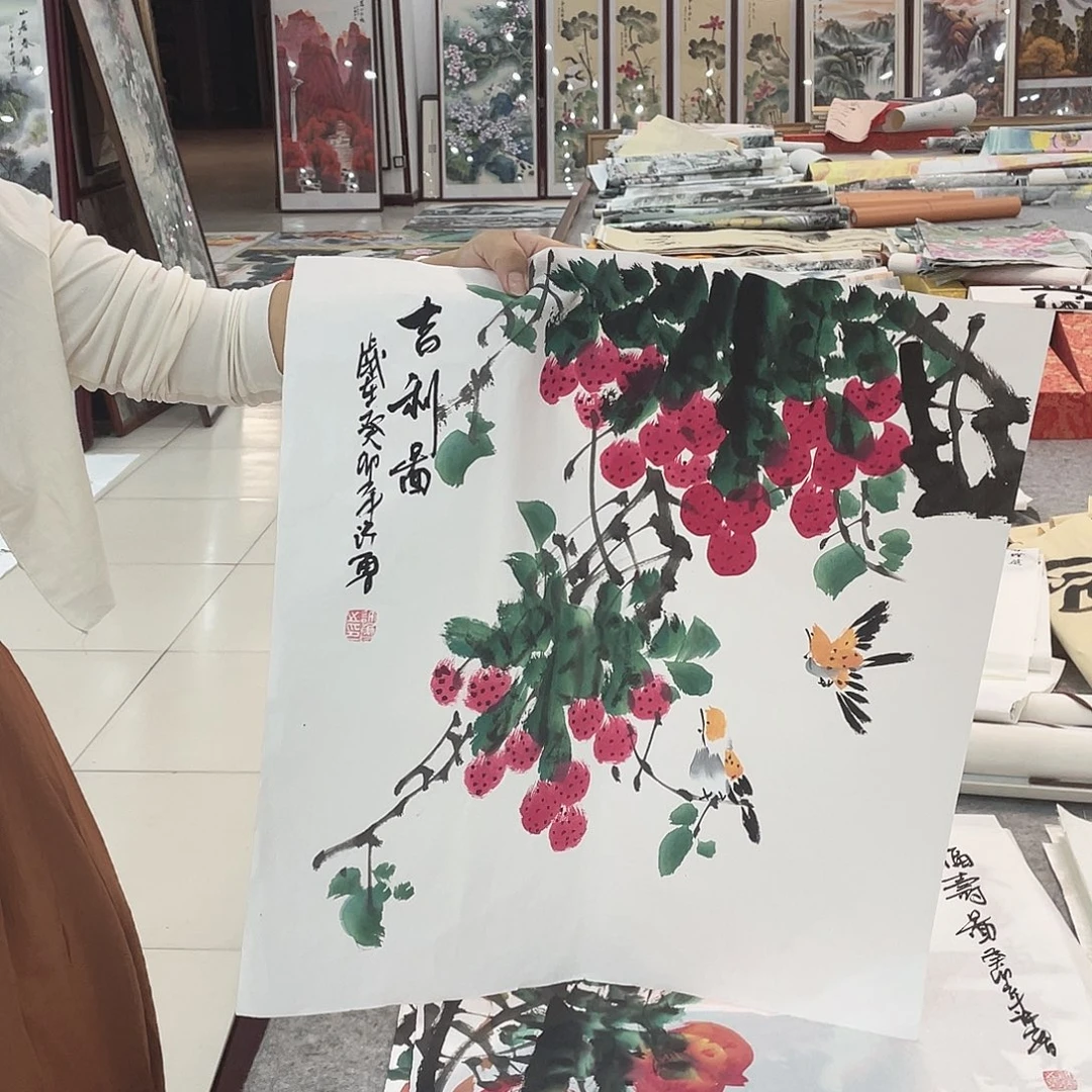 国画纯手绘山水花鸟
