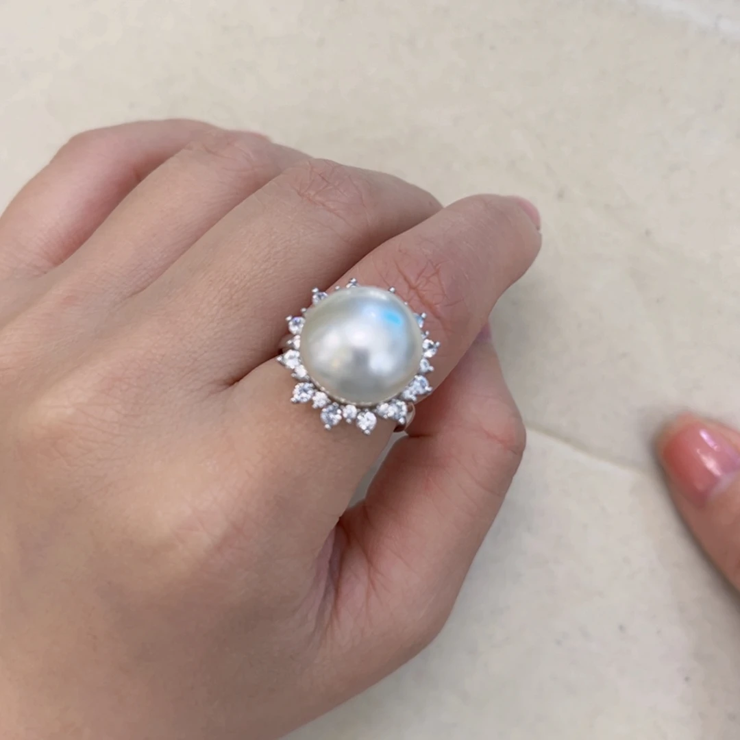 【闪购商品】海水珍珠戒指未镶嵌13-14mm澳白
