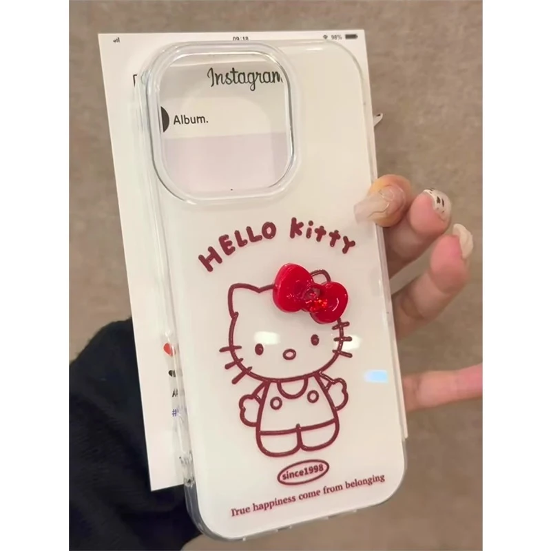 可爱透明简约KT猫适用苹果1612promax华为pura70小米手机壳vivo