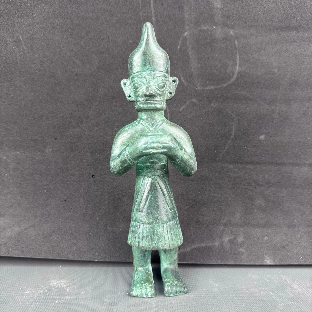 复古三星堆说唱人佣,高度21厘米,仿古青铜器,博古架