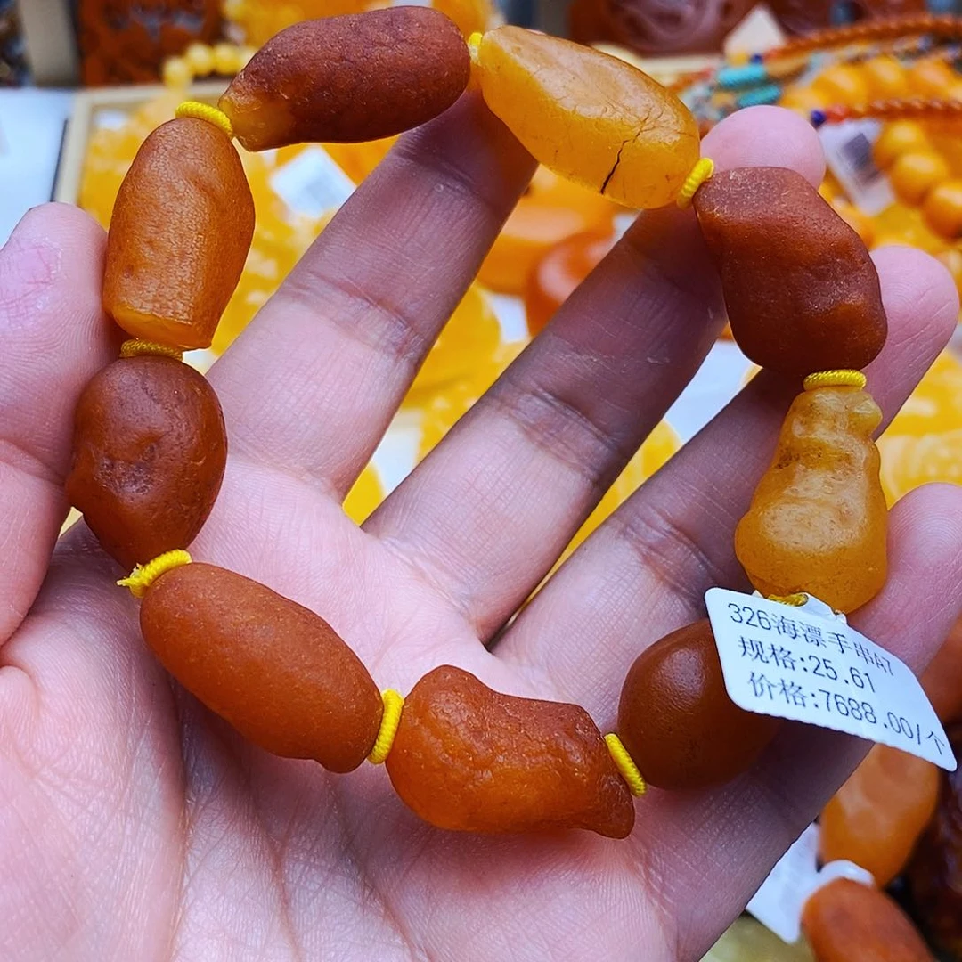 蜜蜡颈饰未镶嵌天然保真假一赔十326