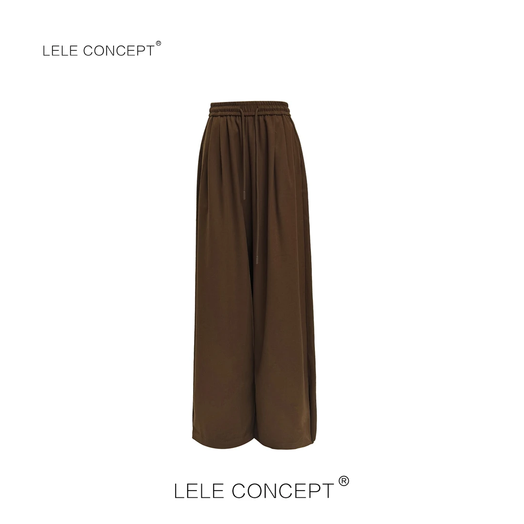 LELE CONCEPT |「夭夭」气质百搭高级感松紧腰时尚抽带休闲裤K0265