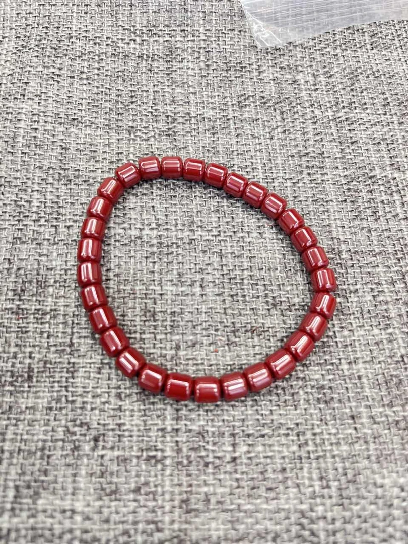 含辰砂工艺品朱砂高含量手串6mm桶珠-521633