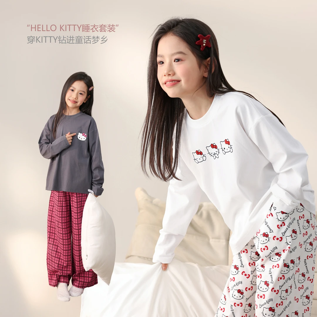 NORNOR陈大猪童装女童家居服套装大童女孩秋季薄款睡衣NH570079