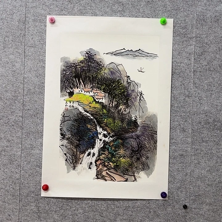 国画花鸟等多种鸟类的栖息