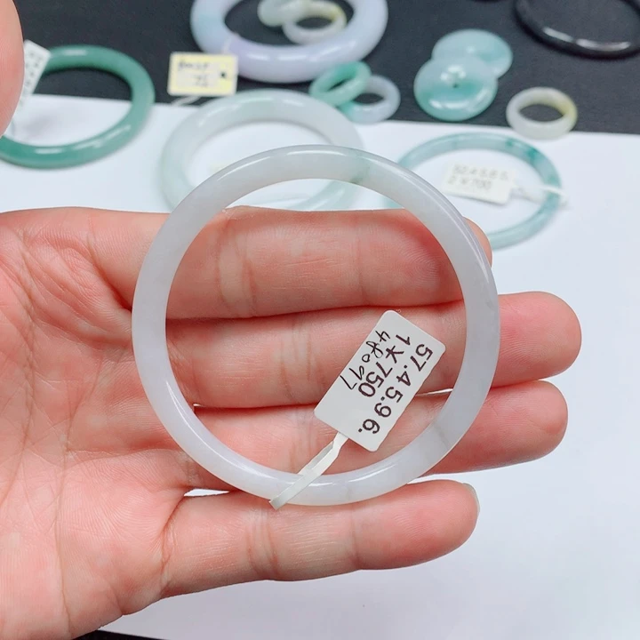 翡翠未镶嵌手镯57-58叮当