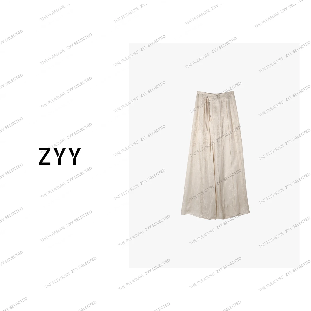 ZYY【轻纱漫漫】2025S/S新品中式宽松休闲立体印花长裤X25XXXK01267