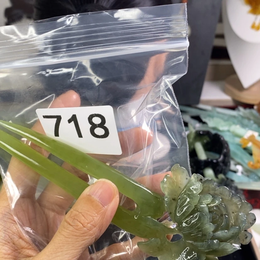 【闪购商品】岫玉发饰未镶嵌静****舒