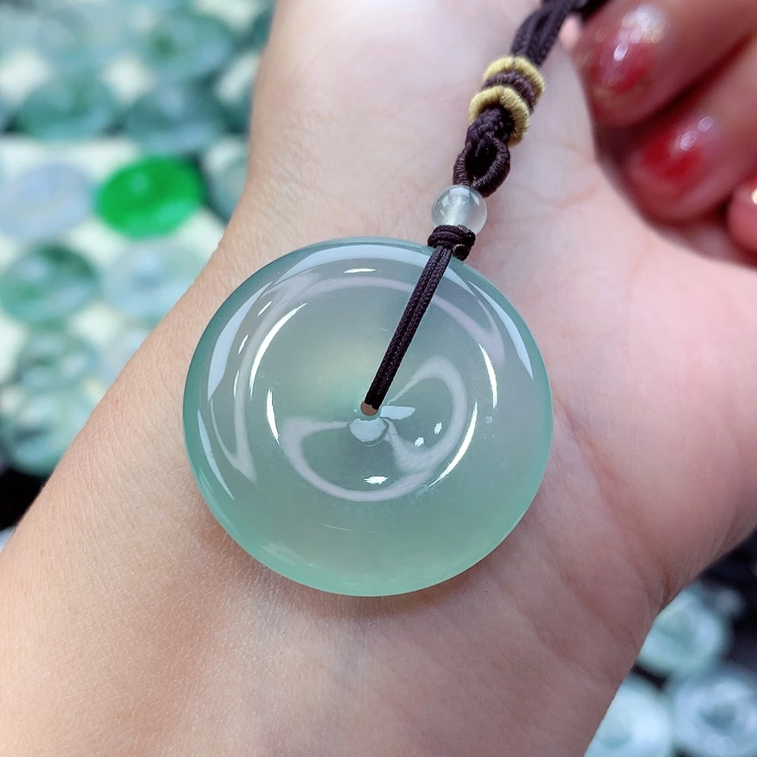 翡翠未镶嵌颈饰编号46-尺寸27.5/5.8