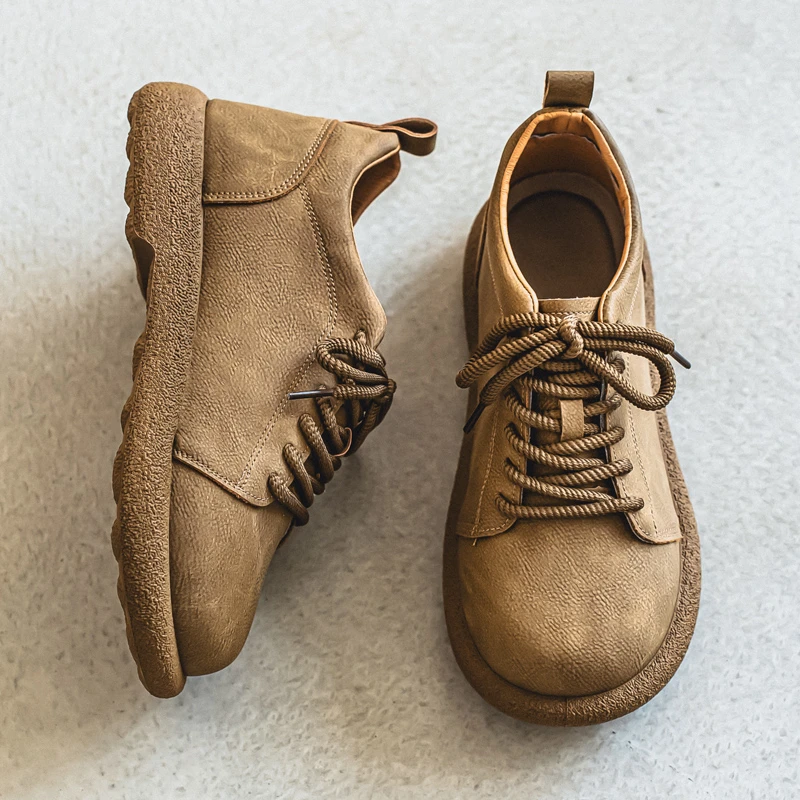 皮男鞋秋季新款透气大头皮鞋男士软底软皮英伦防滑休闲鞋子乐福鞋