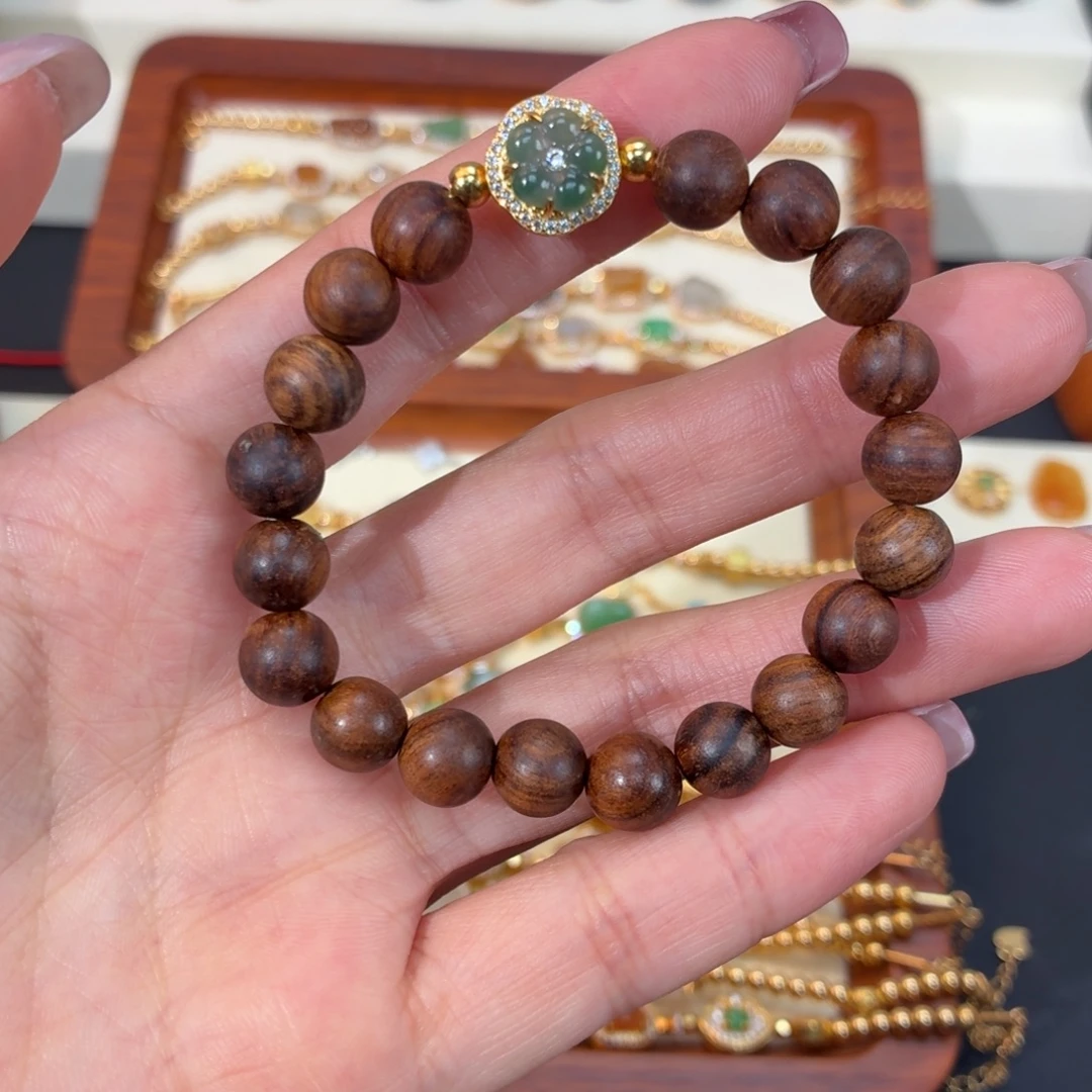 翡翠银S925镶嵌颈饰手串