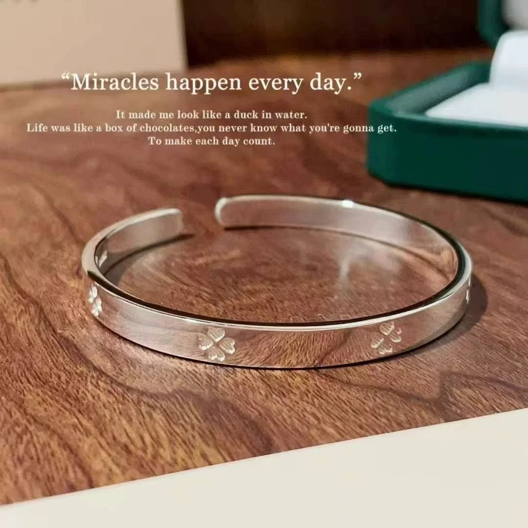 YZ003 开口四叶草手镯无礼盒2