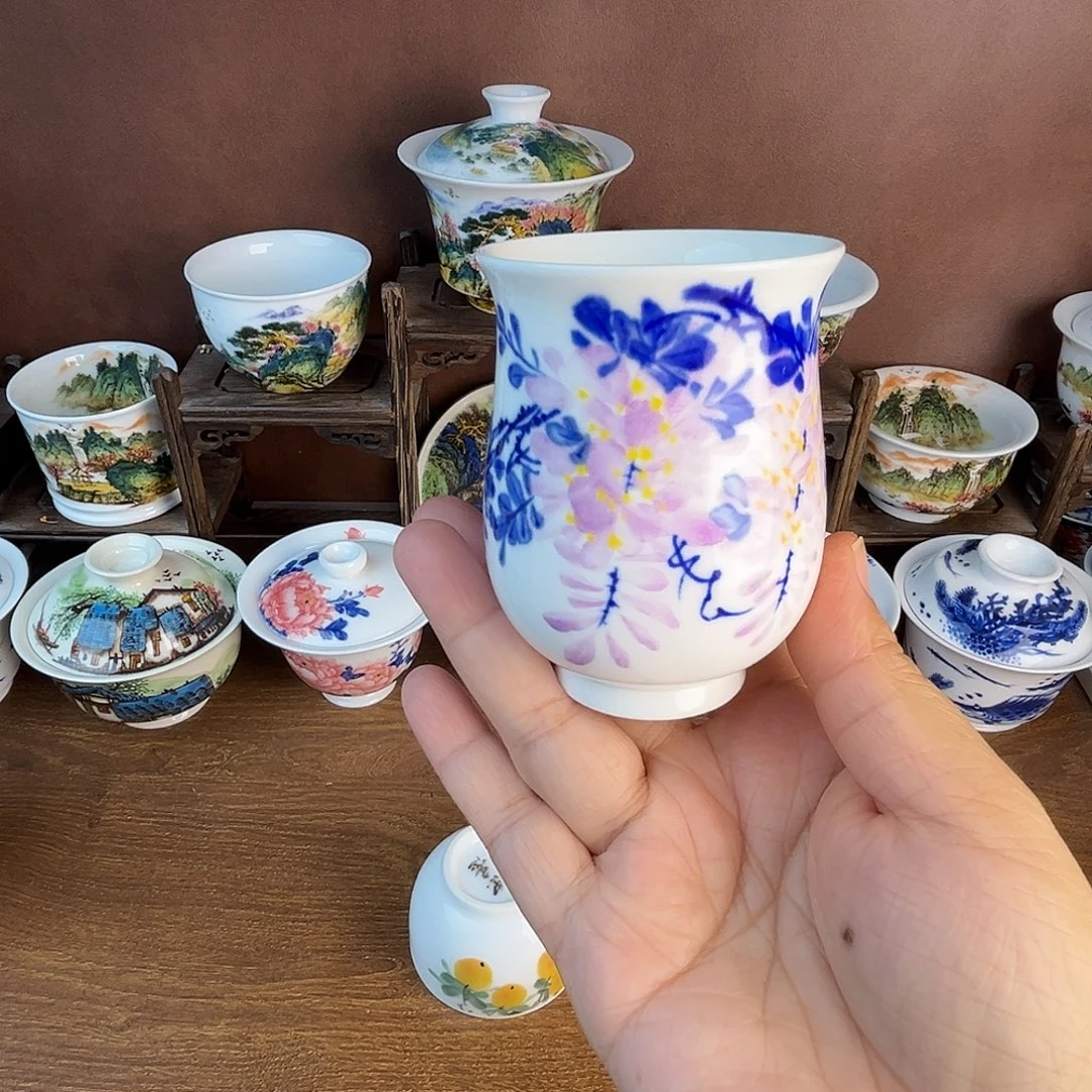 忠意堂釉下彩紫气东来微瑕不退