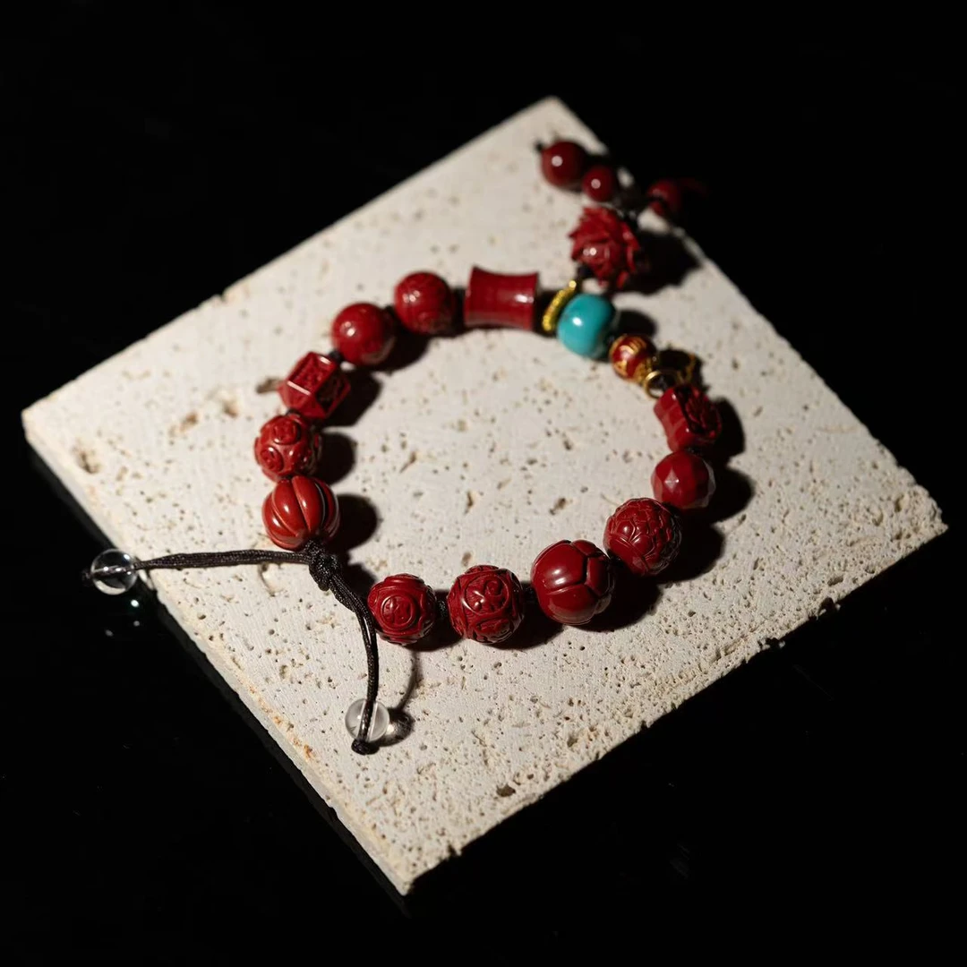 天然辰砂【花奢甄选】 天然朱砂手串 （多样性发货）