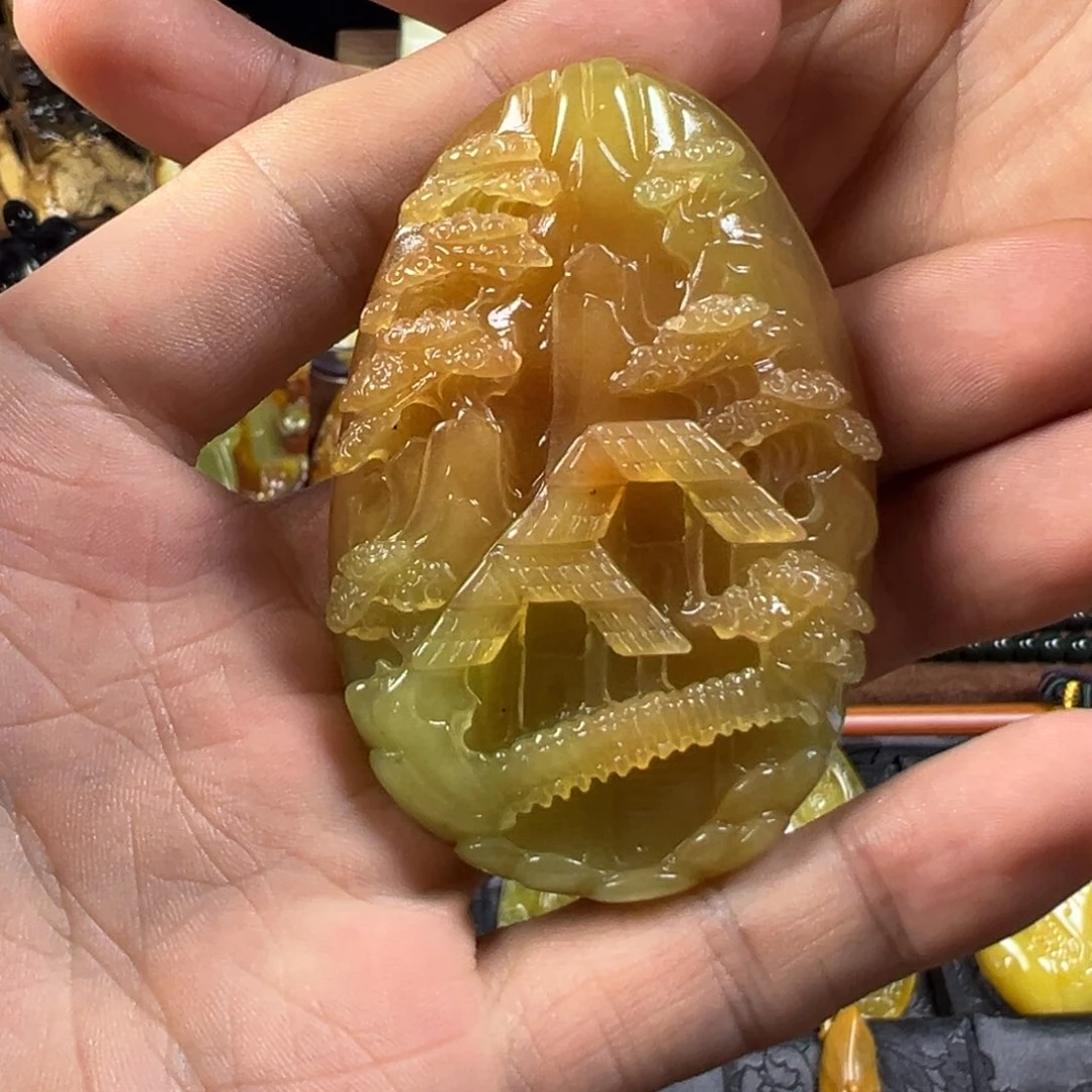 每***心岫玉未镶嵌手把件天然岫玉