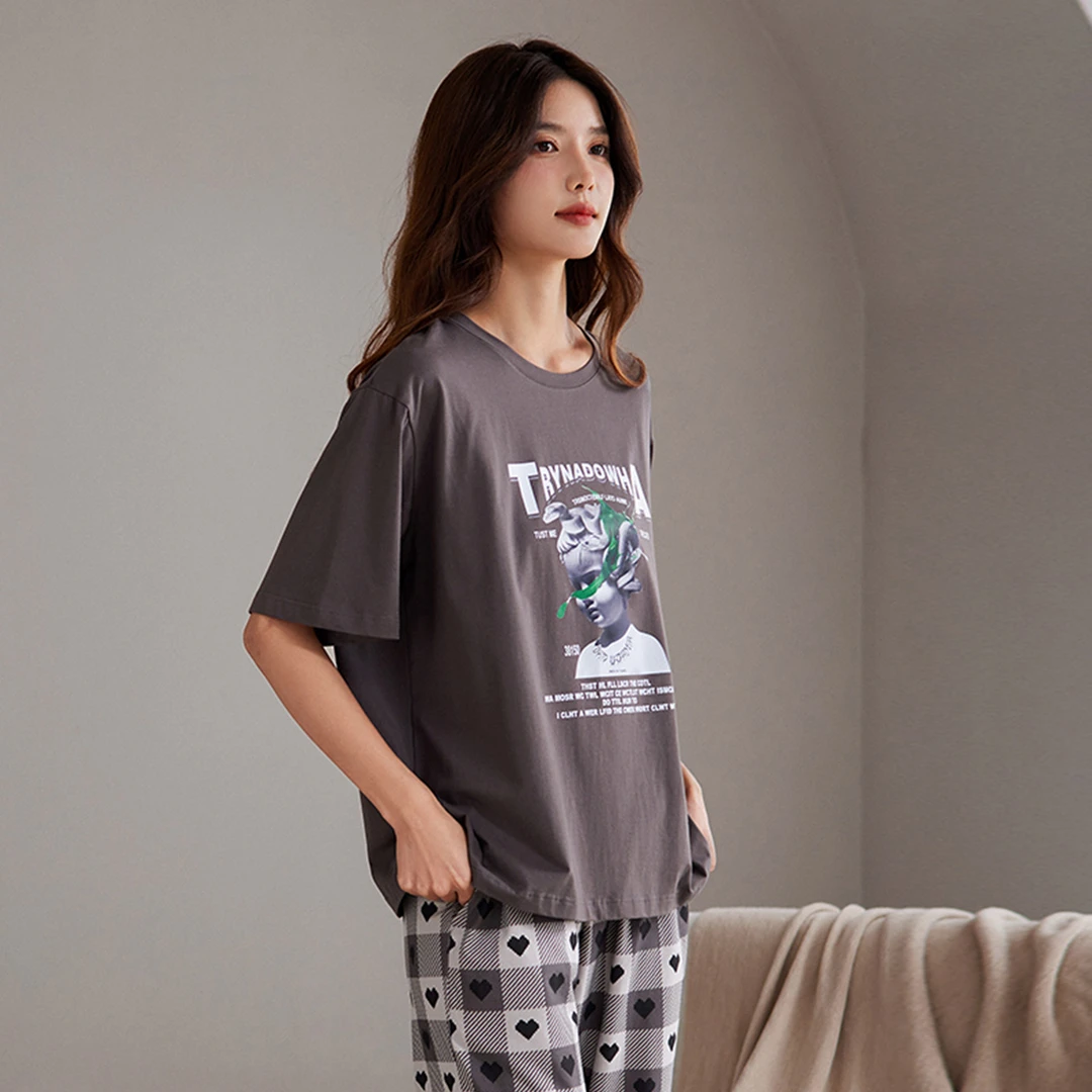 【凯迪世家】2025年短袖长裤休闲女款家居服套装8327205
