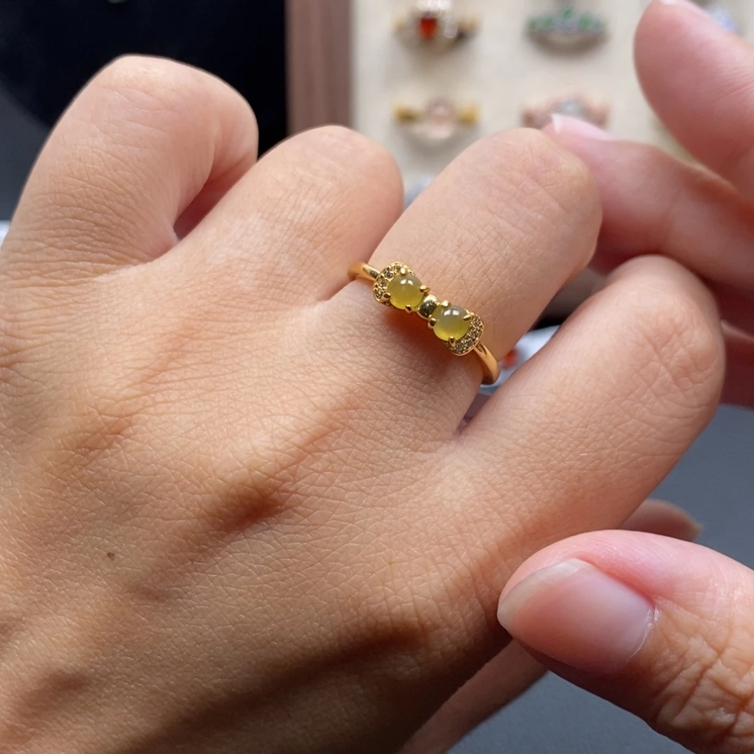 翡翠银S925镶嵌戒指