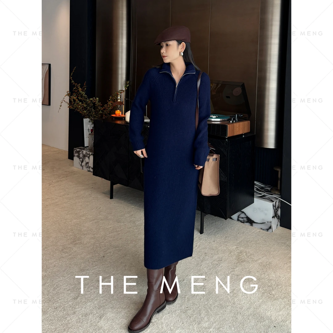 THE MENG【拿铁】高支王府山羊绒绵羊毛打底连衣裙夭#M243G0166