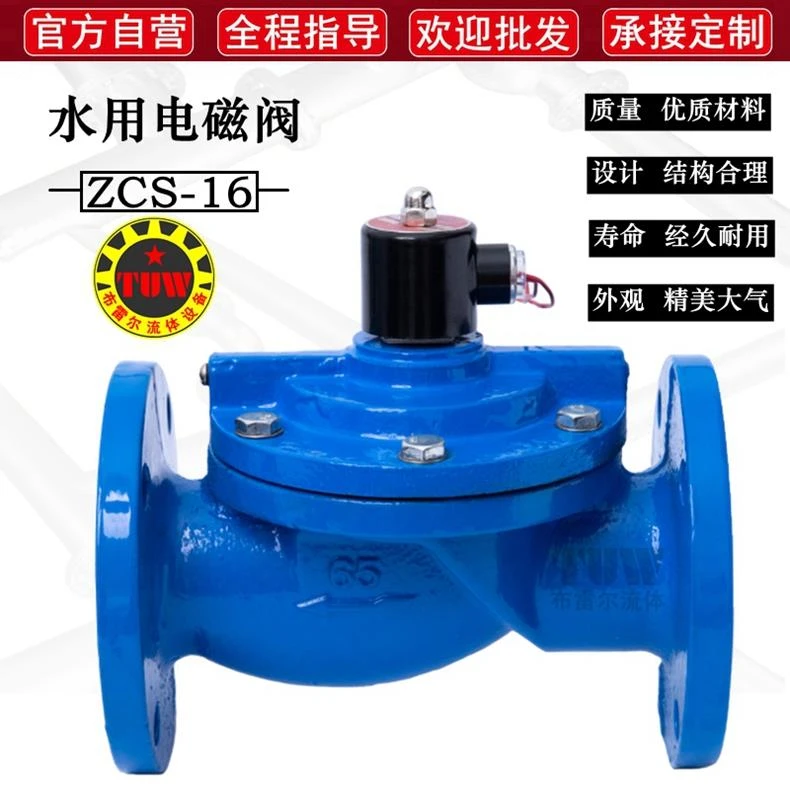 铸铁法兰电磁阀ZCS水用先导式24V220V常闭喷淋灌溉电流开关控制j