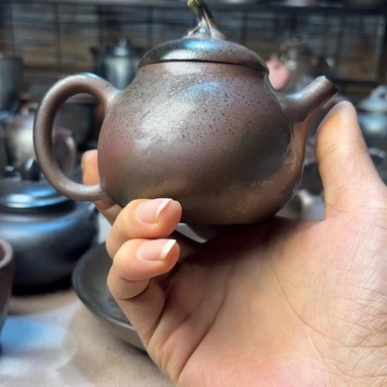 壶庄诚柴烧坭兴陶壶220（