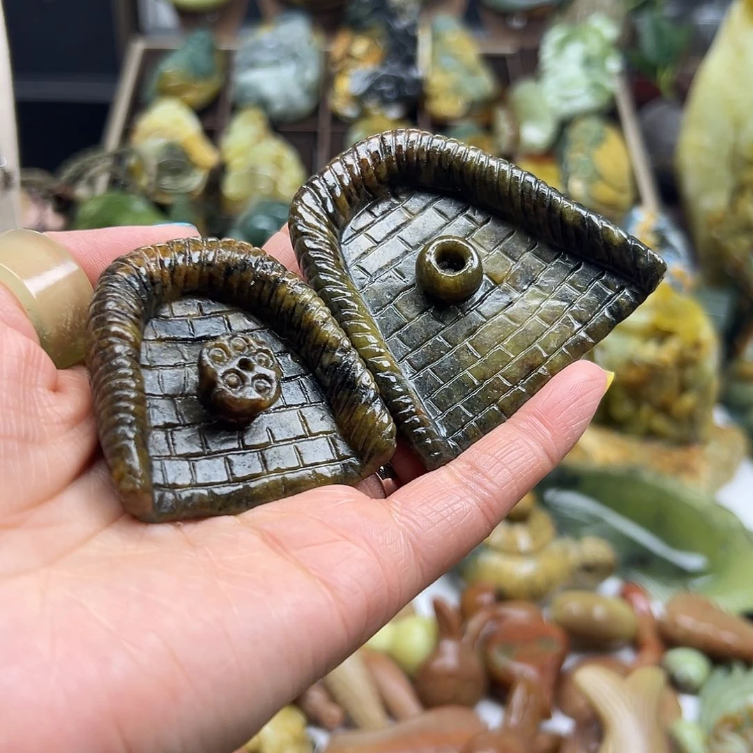 岫岩河磨玉（透闪石质玉）未镶嵌颈饰?***?河磨玉香插