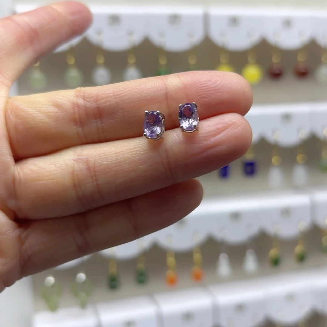 银S925镶嵌耳饰水晶