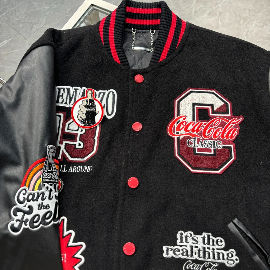 【YU·PP】（109）小众绒感可爱可乐拼接重工棒球服外套（P0126）