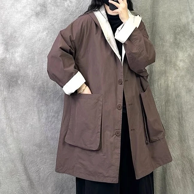 两面穿中长款高品质外套女2025春秋新款大码休闲气质高级感