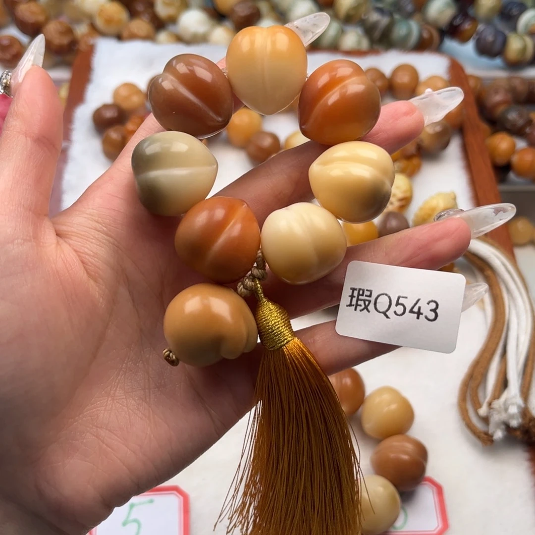 菩提根/象牙果手串吃*陈瑕q543桃子手捻一串21mm