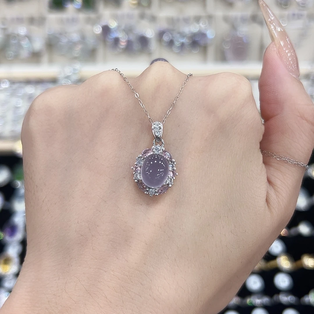 银S925镶嵌吊坠萤石