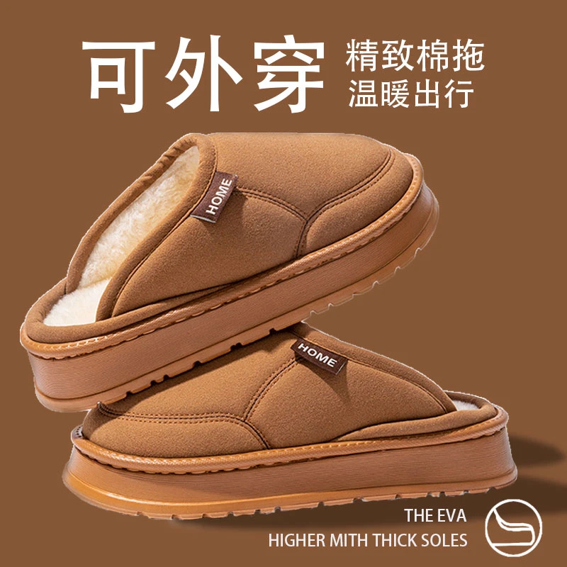 2025新款棉拖鞋女款冬季室内居家居保暖厚底情侣毛拖鞋男士可外穿