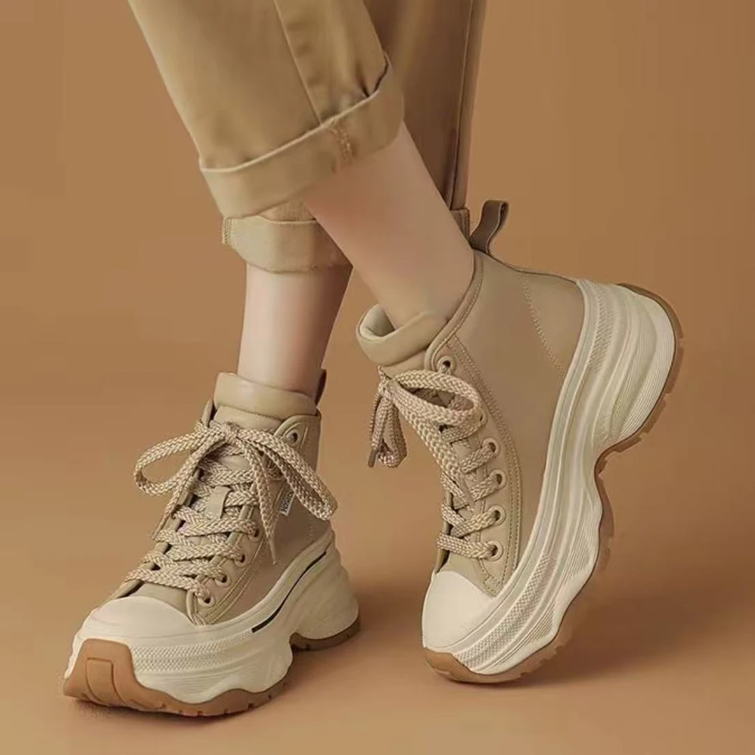 现货C5｜真皮棉里松糕底休闲鞋女｜标准尺码｜34507-08