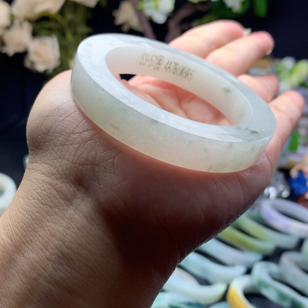 未镶嵌翡翠手镯定制翡翠53_57