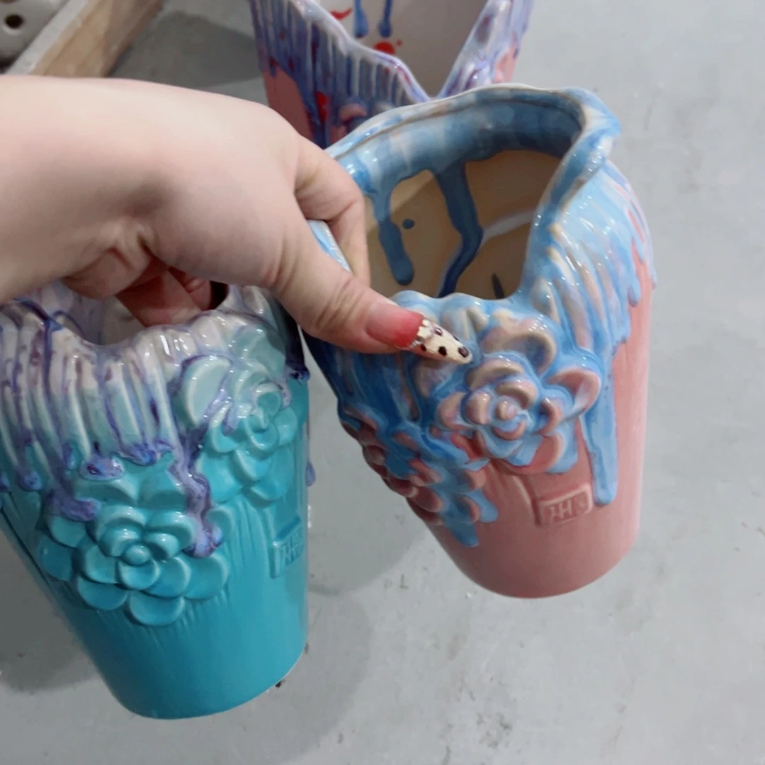 有孔，陶瓷花盆满10米包邮发货