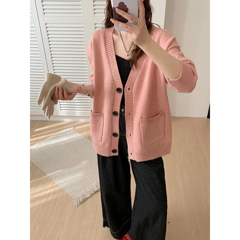 【芊荨精选】2024新款时尚宽松开衫毛衣针织衫S490#