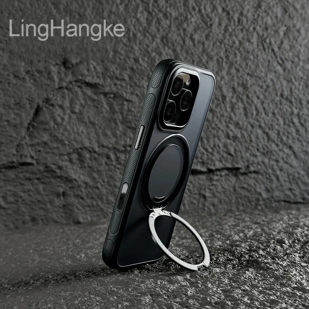 相机按键触控全包适用苹果16ProMax磁吸支架手机壳磨砂15/14防摔