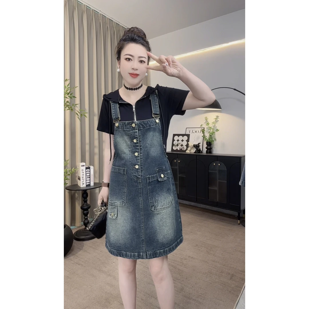 【软牛仔】设计感复古牛仔背带裙女2025年夏季新款减龄显瘦收腰百搭