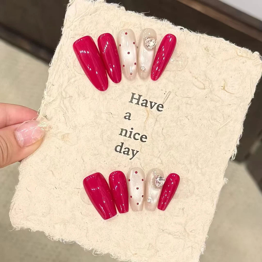 W.《热恋波点》纯手工穿戴甲