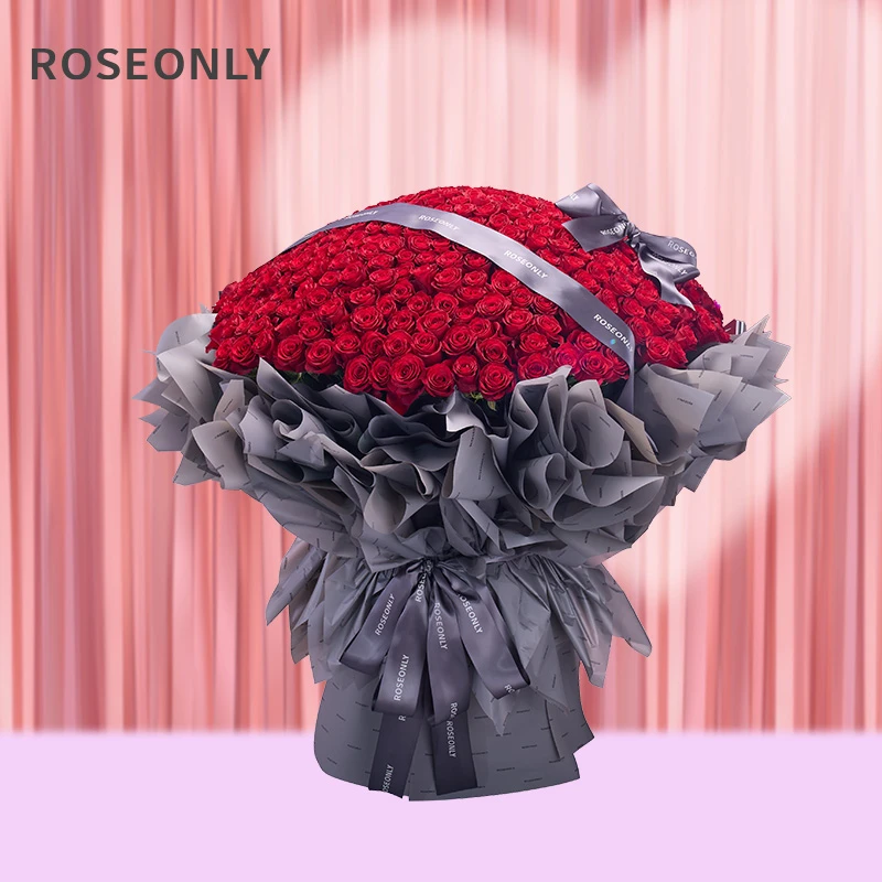 【鲜花礼物】ROSEONLY诺誓定制手捧玫瑰花520支情人节送女友