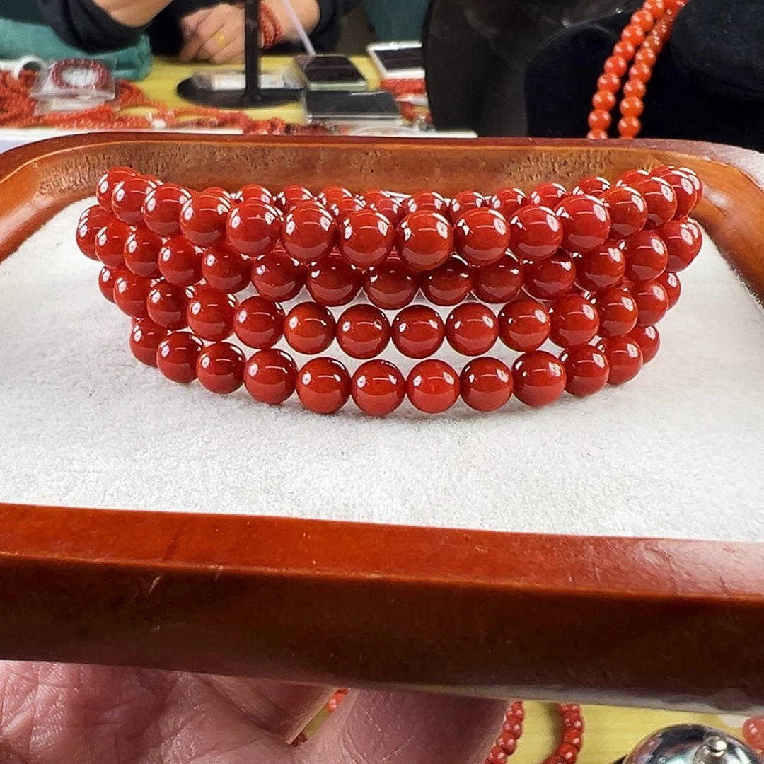 南红玛瑙未镶嵌买6mmmmm锦红