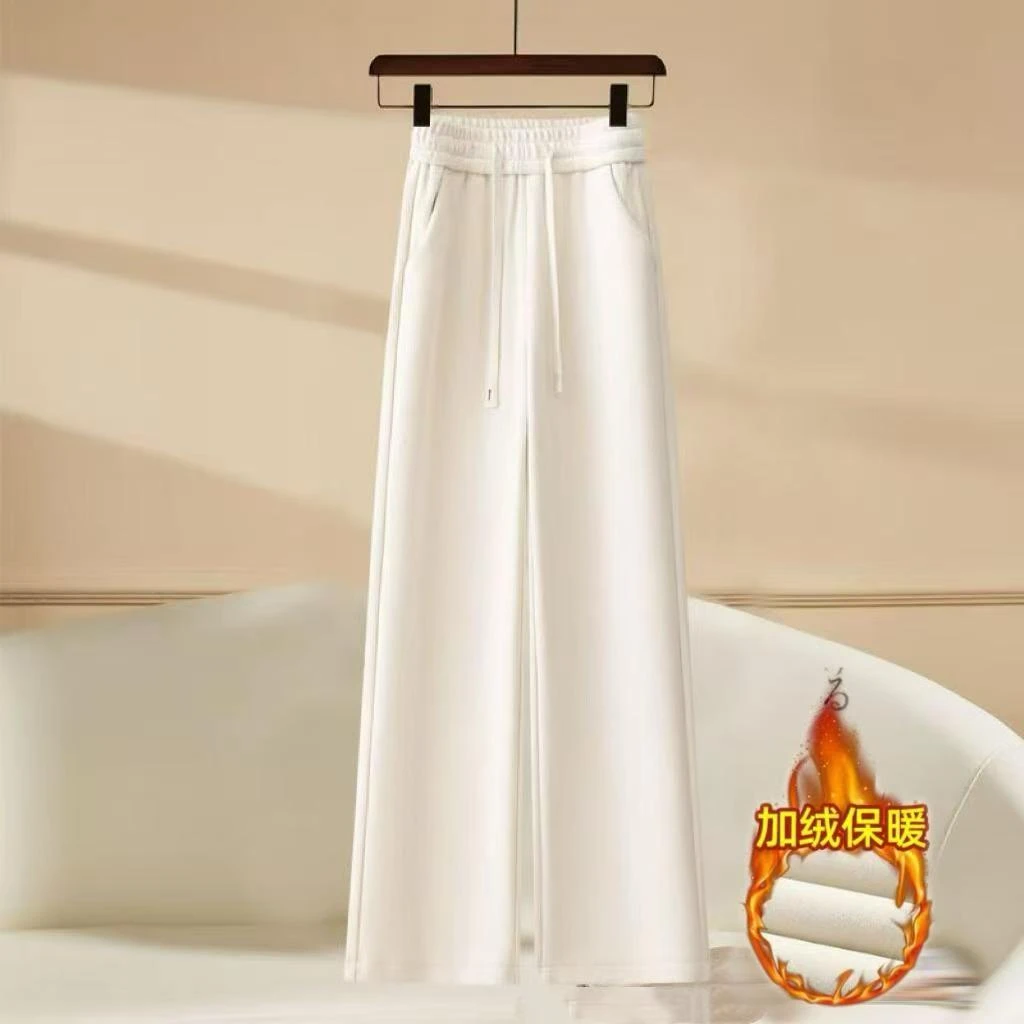 2025新款冬季加绒加厚显高显瘦垂感百搭高腰深裆窄版直筒裤