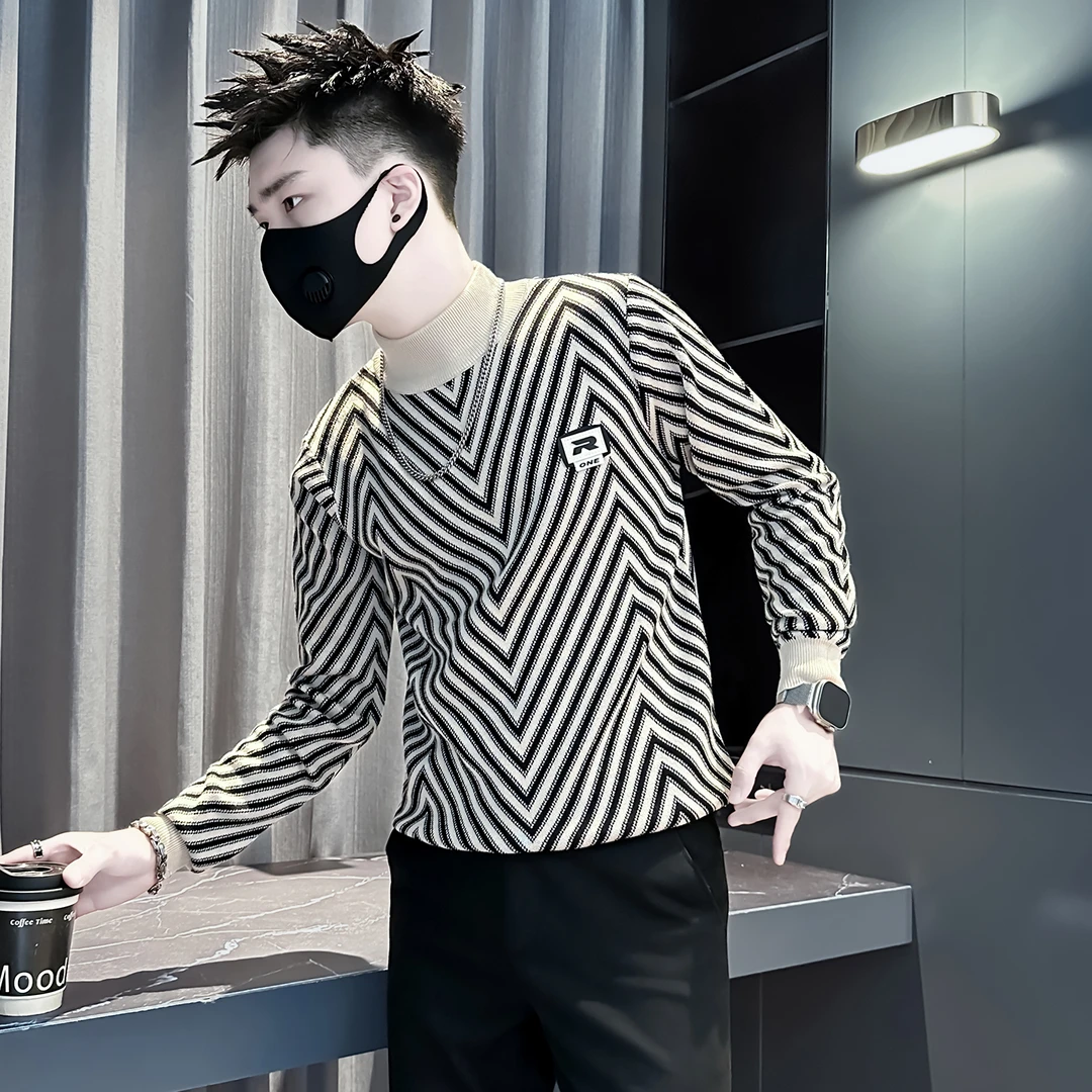 半高领毛衣男款秋冬季内搭线衣2025新款高级感潮牌痞帅打底针织衫