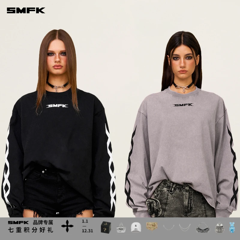 SMFK未来基因长袖上衣 CP016B1美式运动休时尚宽松圆领套头卫衣