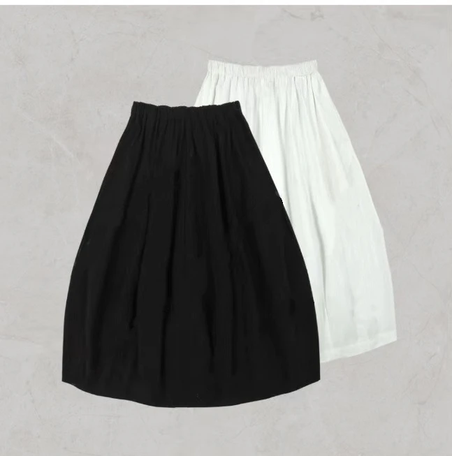 韩系百搭黑白灯笼半身裙·25066