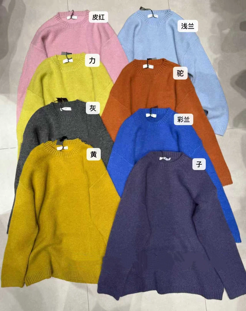 新款宽松大码套头圆领保暖休闲百搭时尚女装3555上衣针织杉