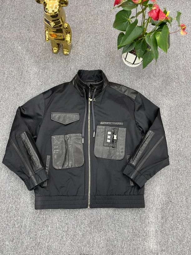 戈诺尔高品质拼接皮时羊皮夹克男款时尚