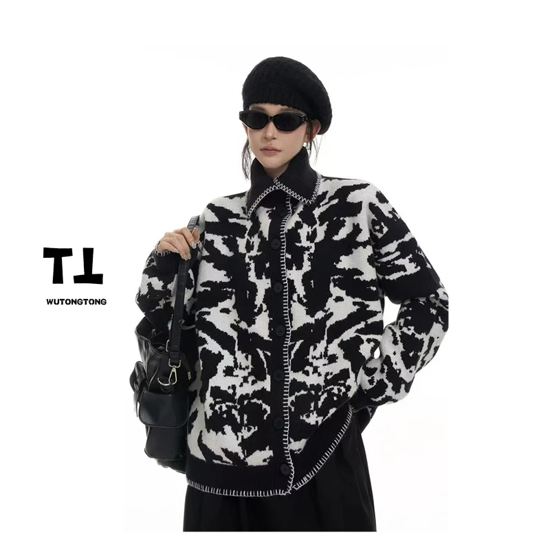 现货【牛奶外套】秋冬季开衫毛衣外套女宽松针织长袖韩版上衣62578