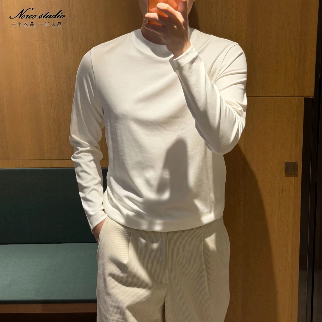 【诺可精选】秋冬350克加厚双面拉架棉净版圆领长袖 爵派尔JL530