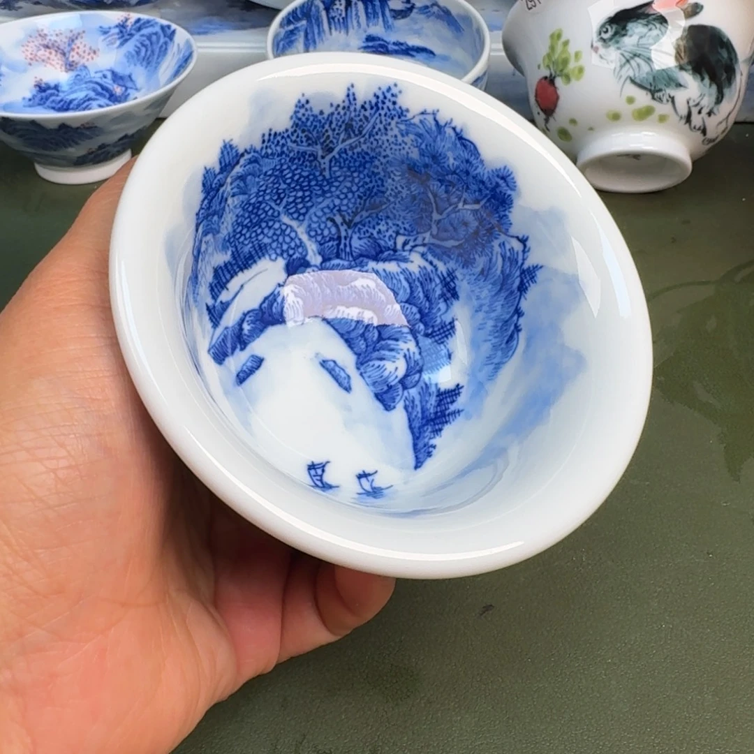 瓷景德镇纯水绘茶具圆圆282